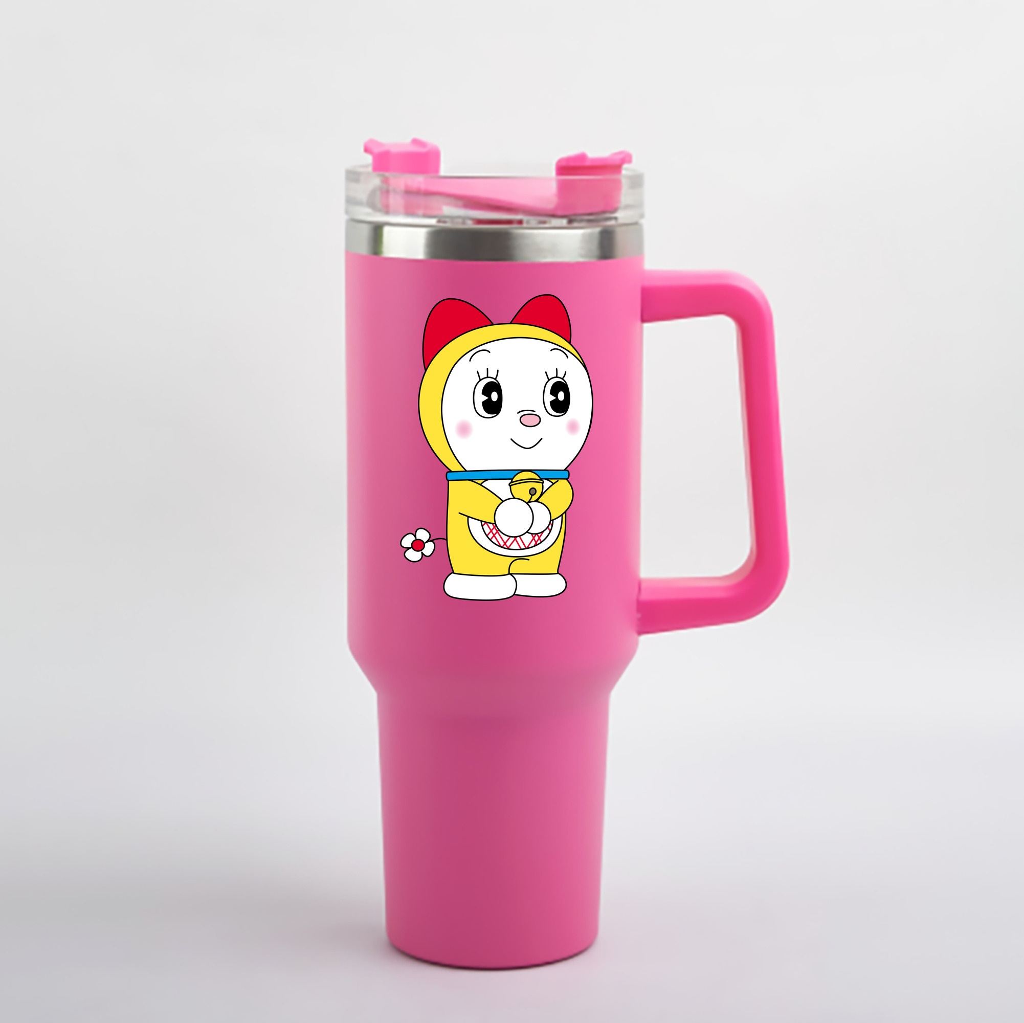 （画像用） ドラえもん ドラミ Doraemon Dorami 1200mL車用タンブラー - クリスタルステッカー（プラスチックストロー付き）
